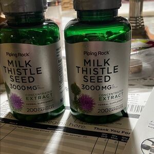 Milk Thistle Seed 3000 mg - Green Bottle, 200 Capsules